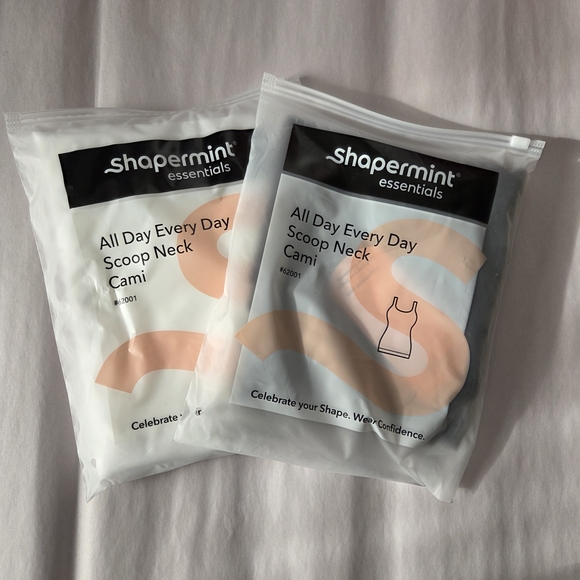 Shapermint Tops - Shapermint Essentials Scoop Neck Cami Duo in White and Black Xxxl